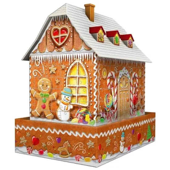 Ravensburger Christmas Gingerbread House Night Edition 3D LED Jigsaw Puzzle - 216pc image {1}