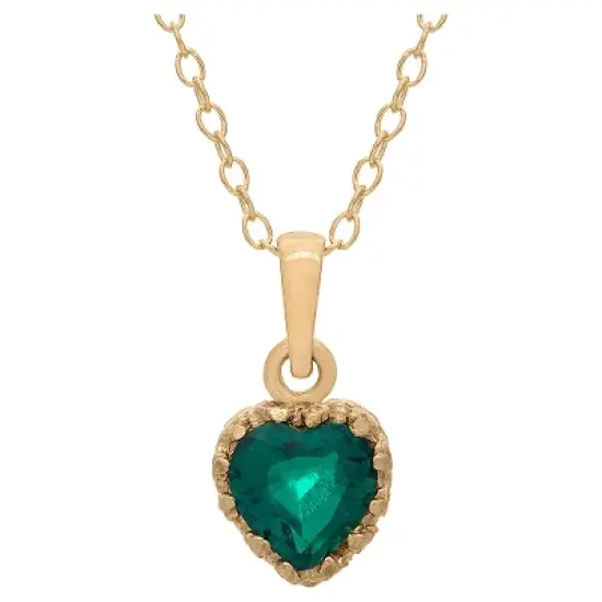 Tiara Gold Over Silver Heart-cut Birthstone Crown Pendant image {5}