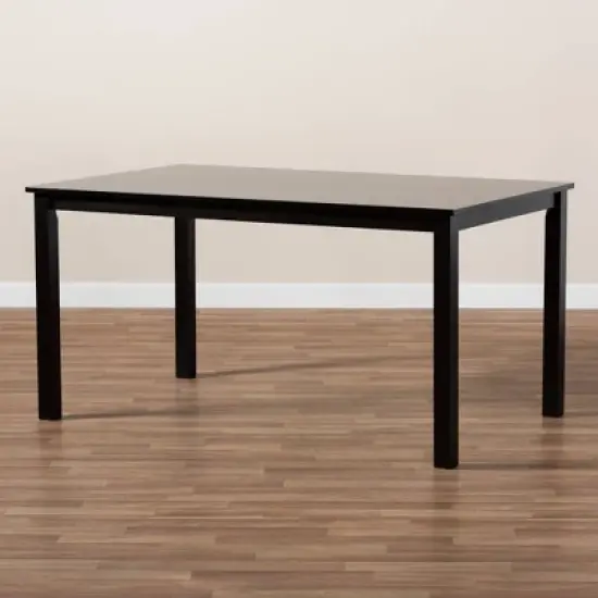 Eveline Rectangular Wood Dining Table Espresso - Baxton Studio image {4}
