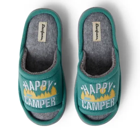 Dearfoams Kid&rsquo;s Unisex Lennox Happy Camper Sweatshirt Slide Slipper image {1}