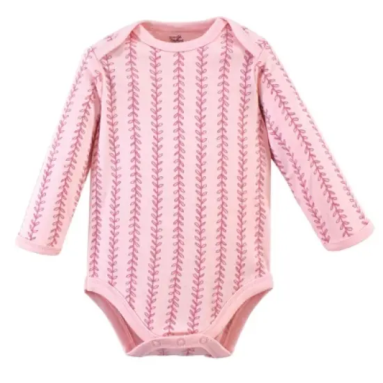 Touched by Nature Baby Girl Organic Cotton Long-Sleeve Bodysuits 5pk, Botanical image {4}