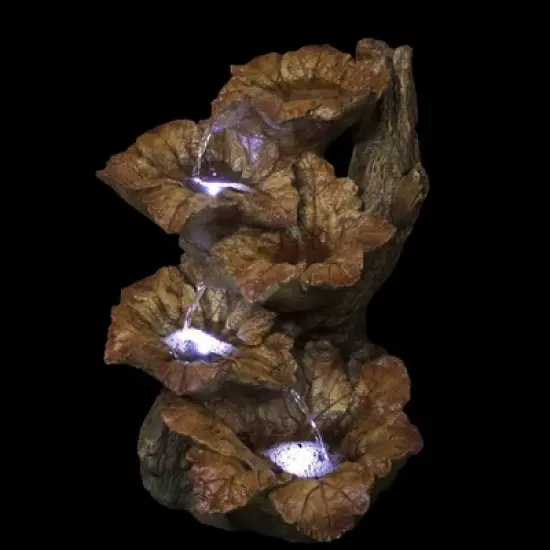 Northlight 21.75" LED Lighted Wood Design Outdoor Garden Water Fountain image {2}