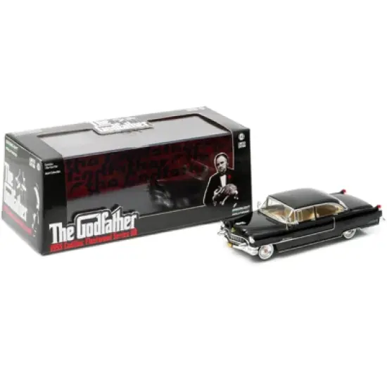 1955 Cadillac Fleetwood Series 60 Special Black "The Godfather" (1972) Movie 1/43 Diecast Model Car by Greenlight image {1}