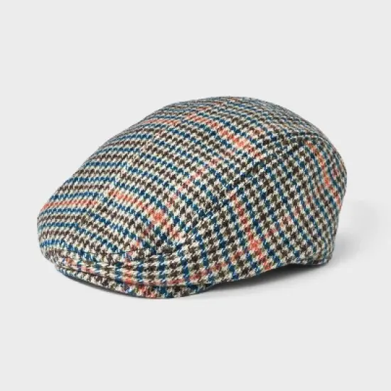 Men's Houndstooth Ivy Beret - Goodfellow & Co&trade; Red/Black/Blue image {4}