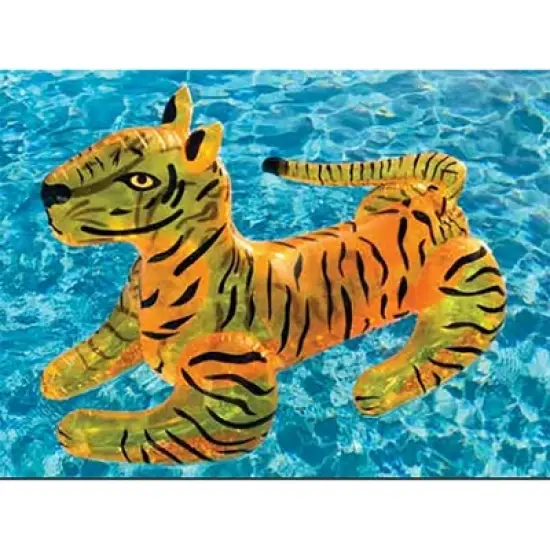 Swimline Heavy Duty Giant 73 Inch Long Wild Tiger Inflatable Swimming Pool or Lake Floating Water Raft Lounger 2 Person Ride On Toy image {5}