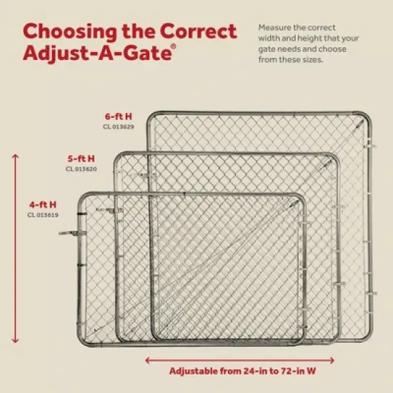 Adjust-A-Gate Fit-Right Chain Link Fence Walk-Through Gate Kit, Metal Fencing Gate with Round Corner Frame image {4}