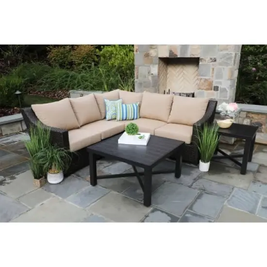 Birch 5pc Sunbrella Sectional Set Tan - Canopy Home and Garden image {1}