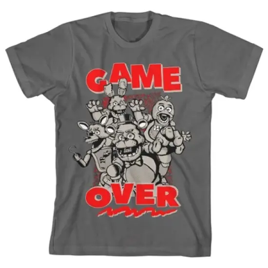 Five Nights At Freddy's Animatroinc Characters Game Over Boy's Charcoal T-shirt image {2}