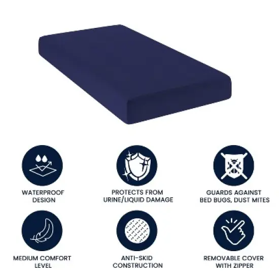 Flash Furniture Irvine Liquid-Resistant Memory Foam Mattress with Removable Cover with Zipper image {8}