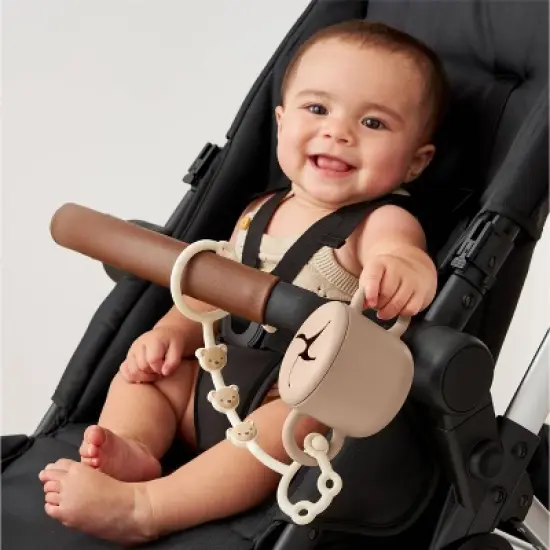 Itzy Ritzy Itzy Strap Toy and Snack Cup Strap for Strollers & High Chairs - Tan Bear image {1}