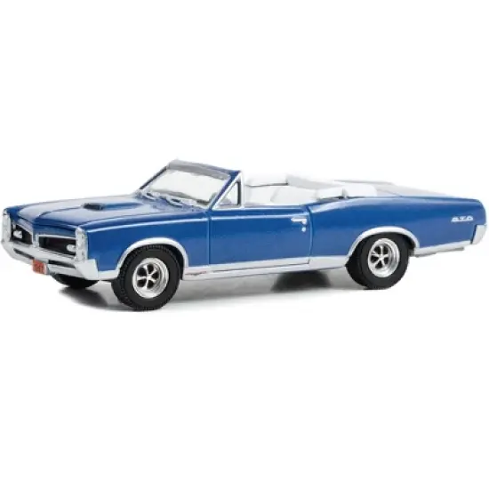 1967 Pontiac GTO Convertible Blue Metallic w/White Interior "Woodward Dream Cruise" Series 1/64 Diecast Model Car by Greenlight image {1}