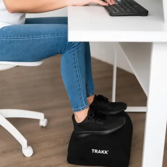 TRAKK Ergonomic Memory Foam Foot Rest Pillow for Under Desk & Home Office - Black image {1}