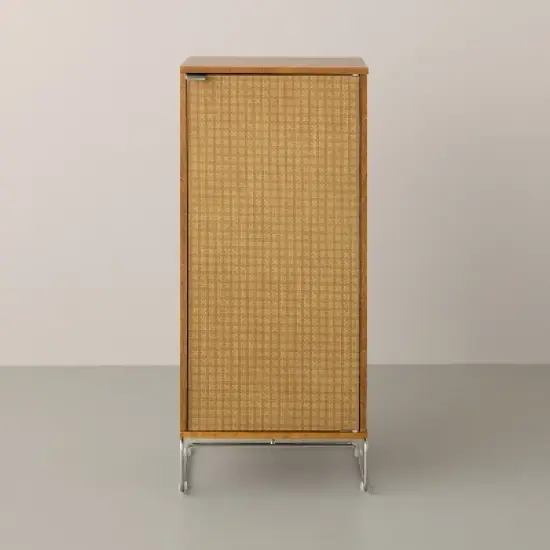 Wood and Fabric Vinyl Decorative Storage Cabinet - Hearth & Hand&trade; with Magnolia image {2}