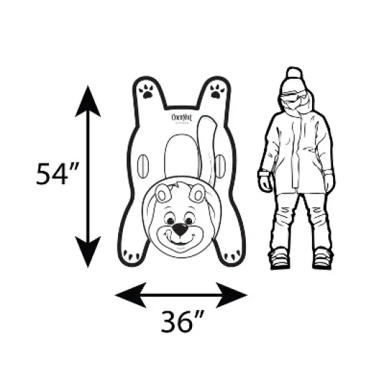 CocoNut Outdoor Winter Snow Tube 54" Jumbo Inflatable Sled - Polar Bear image {2}