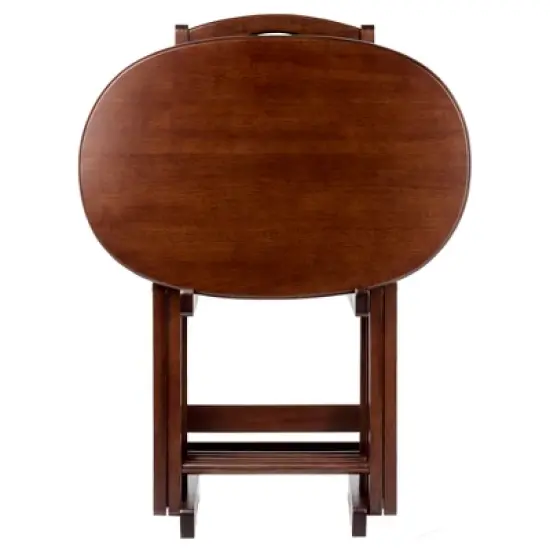 5pc Nathan Snack Table Set In Cappuccino Brown - Winsome image {4}