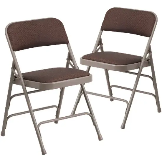 Flash Furniture 2 Pack HERCULES Series Curved Triple Braced & Double Hinged Fabric Upholstered Metal Folding Chair image {11}