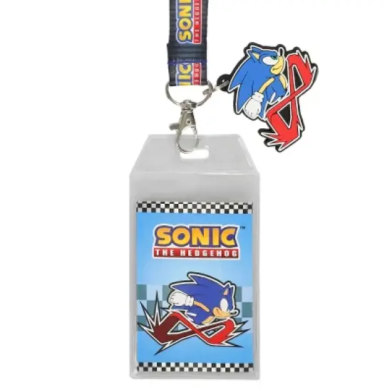 Sonic the Hedgehog Modern Lanyard with Breakaway Rubber Charm and ID Sleeve image {1}