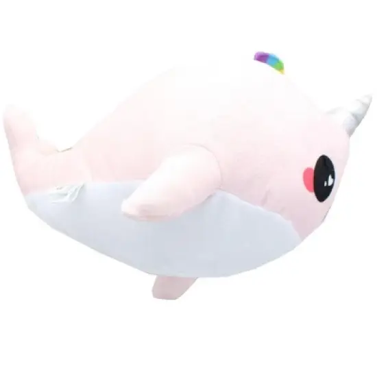 Se7en20 Glitter Galaxy 12-Inch Rainbow Spout Pink Narwhal Collectible Plush image {1}