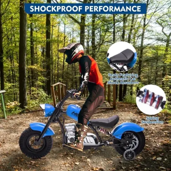 36V Kids Electric Motorcycle, 350W Off-Road Dirt Bike, Ride On Electric Motorcycle with Removable Training Wheels, Spring Suspension, Music image {4}