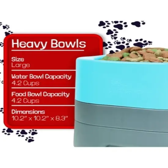 Pet Weighter Elevated Raised Weighted No-Spill Non-Slip Fillable Easy-Clean Water and Food Bowl for Dogs and Cats image {5}
