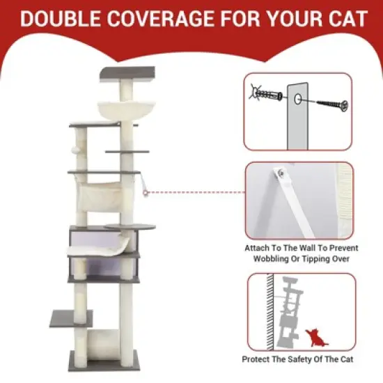 Cat Tree with Toy, Cat Tower Condo for Indoor Cats Features Scratching Post image {4}