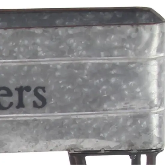 Olivia & May 42" Wide Farmhouse Bicycle Rectangular Metal Novelty Planter Gray image {2}