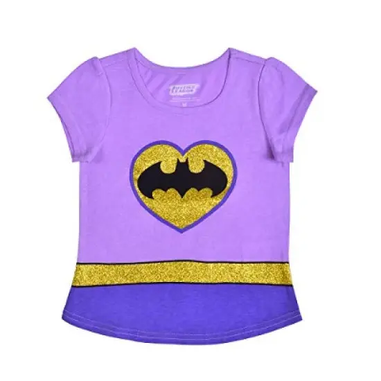 Warner Bros Girls 4-Pack Batgirl, Wonder Woman and Super Girl Short Sleeve Superhero Tees for Toddler image {3}