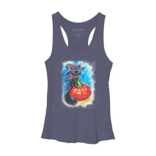 Women's Design By Humans halloween. the witch cat By POLINART Racerback Tank Top image {3}