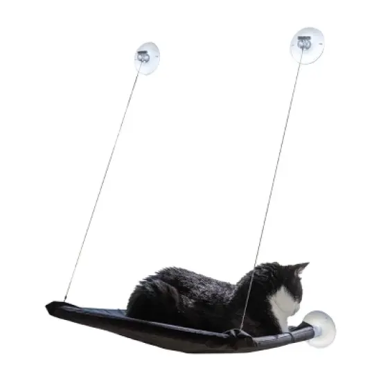 PETMAKER Cat Window Perch for Large Cats, Black image {8}