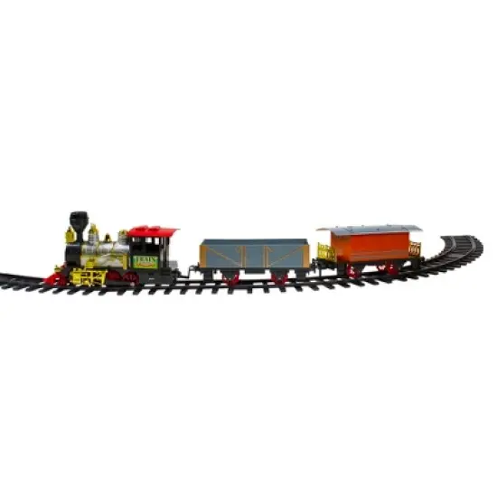 Northlight 17-Piece Lighted and Animated Gold and Red Classic Model Train Set with Sound image {2}