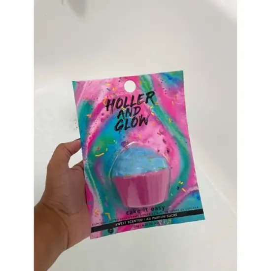 Holler and Glow Cake It Easy Cupcake Shaped Scented Bath Bomb - 4.23oz image {3}