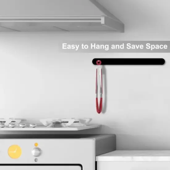 Unique Bargains Non-stick Silicone Round Head Stainless Steel Kitchen Tongs for Cooking 1 Pc image {5}