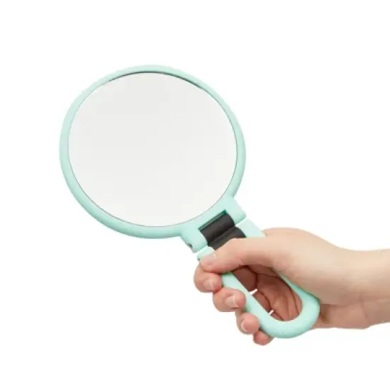Glamlily Handheld Magnifying Mirror for Makeup, 1/10x Magnification (5.35 in, Green) image {3}