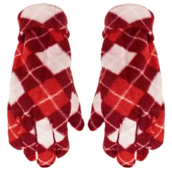Women's Plaid 3-Piece Fleece Winter Set gloves scarf Hat image {2}