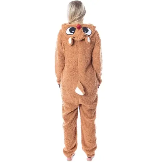 Rudolph The Red Nosed Reindeer Unisex Adult Fleece Union Suit Pajama Sleepwear image {1}