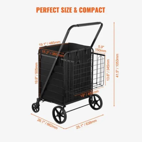 Dexmalle Folding Shopping Cart with Removable Waterproof Liner image {8}