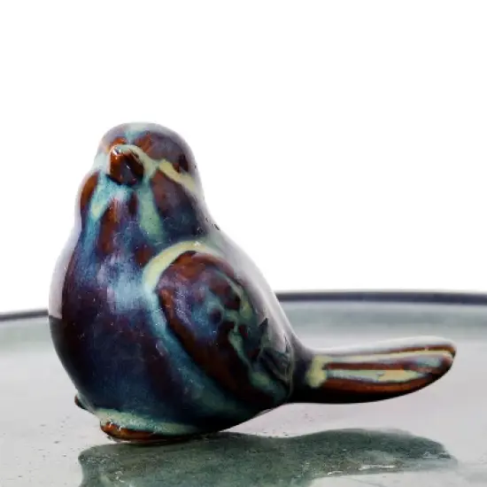 Sunnydaze Gathering Birds Ceramic Outdoor Fountain with LED Lights image {5}