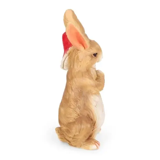 24" Concrete Hogeland Outdoor Rabbit Garden Statue - White and Brown - Christopher Knight Home image {4}
