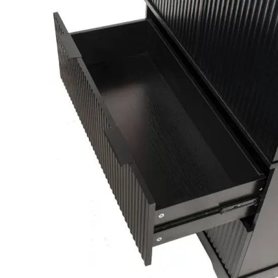 72" Kitchen Pantry Cabinet with Adjustable Shelf, 2 Large Drawers, 8-Door Spice Racks, Fluted Freestanding Storage Organizer-Maison Boucle image {6}