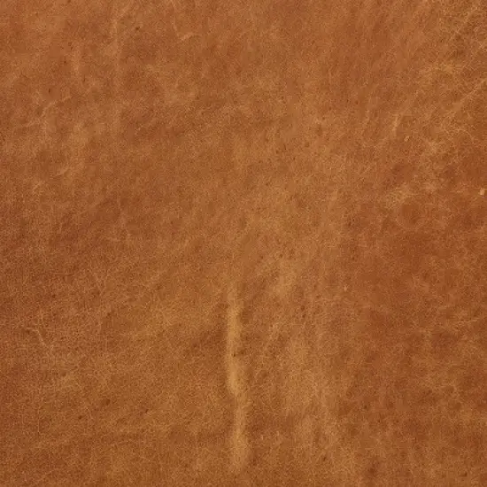 Poly & Bark Gio Italian Leather Ottoman Cognac Tan: Upholstered Padded Seat, Wood Frame, Oval Shape, 17" Height image {11}