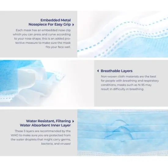 Alertcare 3-Ply Earloop Face Masks (50 Pcs) image {3}