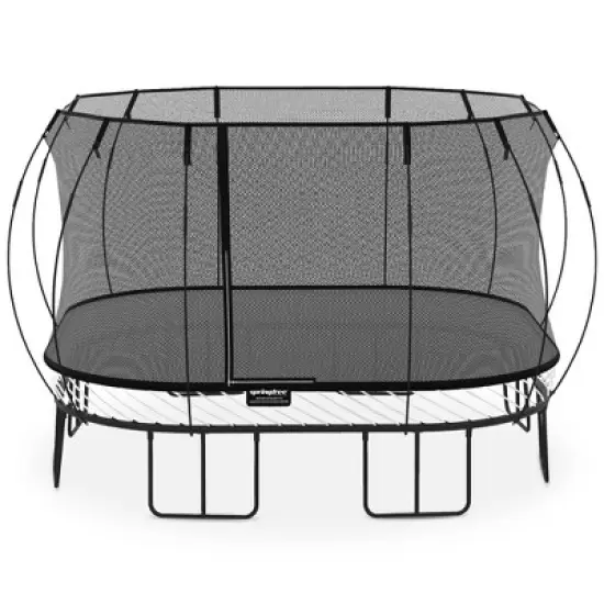 Springfree Trampoline Kids Large Square Trampoline with Safety Enclosure Net and SoftEdge Jump Bounce Mat for Outdoor Backyard Bouncing image {7}