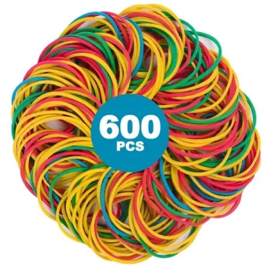 LotFancy 600Pcs Colored Rubber Bands for Office Supplies, Tie Dye, Size 16 (2 1/2" x 1/16") image {7}