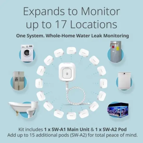 D-Link Expandable Smart Wi-Fi Water Leak Sensor Starter Kit - SW-A11KT image {3}