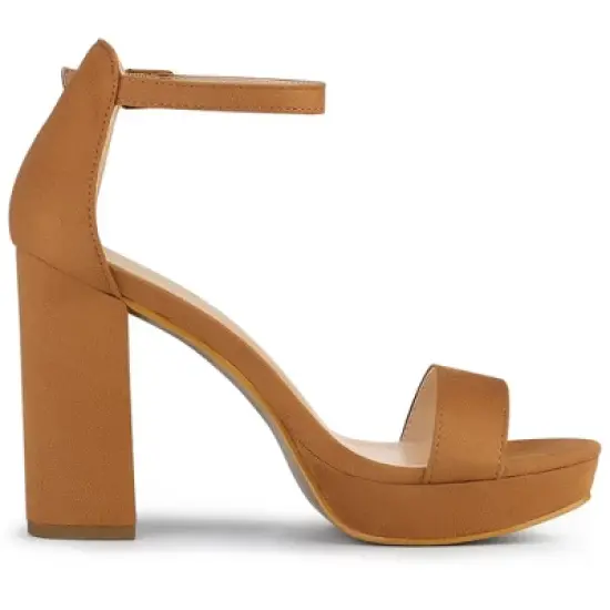 Allegra K Women's Ankle Strap Platform Chunky Heels image {5}