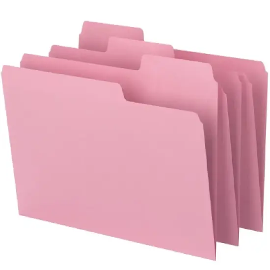 Smead SuperTab File Folder, Oversized 1/3-Cut Tab, Letter Size, Dark Pink, 12 per Pack (11819) image {1}