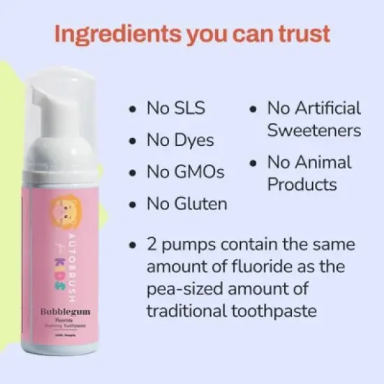 Autobrush Bubblegum Nano-HAp Foaming Toothpaste - 3.4oz image {1}