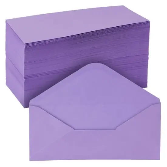 Paper Junkie 200 Pack Bulk #10 Purple Envelopes with Gummed Seal, Business Size Invitations Letters, Greeting Cards, 4.1in x 9.5in image {8}