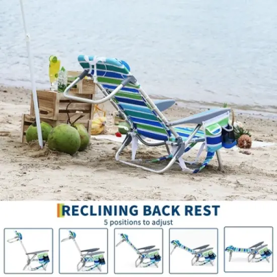 Backpack Low Beach Chair for Adults 1 PCS &uml;C Reclining Heavy-Duty Folding Chair image {3}