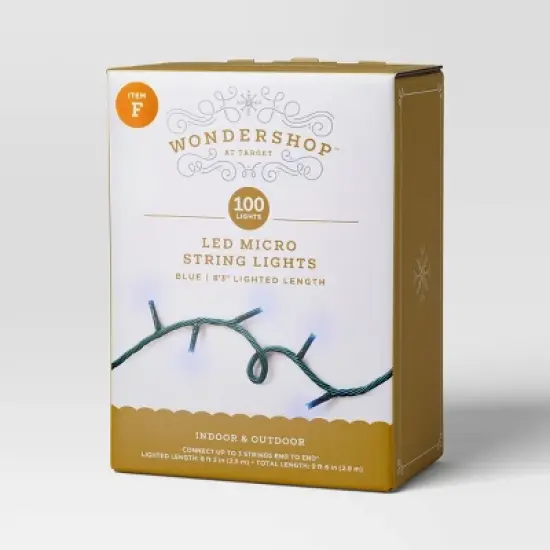 9.5' 3mm 100ct LED Micro Christmas String Lights with Green Wire - Wondershop&trade; image {4}